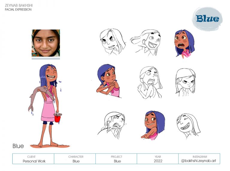 Blue-facial expression